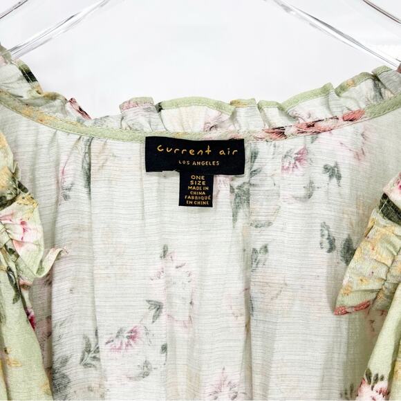 Anthropologie Current Air Floral Duster OS Green - Picture 5 of 7